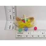 Dolls House Easter Basket with 10 Hand Painted Coloured Eggs Miniature Decoration 1:12th Scale