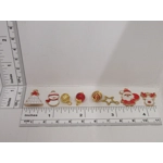 Dolls House Christmas Tree Decorations 12 Red Gold Miniature Baubles and Trinkets 1:12th Scale