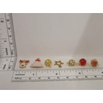 Dolls House Christmas Tree Decorations 12 Red Gold Miniature Baubles and Trinkets 1:12th Scale