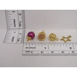 Dolls House Christmas Tree Decorations 12 Purple Gold Miniature Baubles and Stars 1:12th Scale
