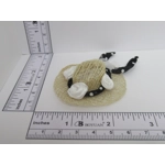 Dolls House Hat Black White Trim and Satin Roses Miniature Clothes 1:12 Scale