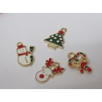 Dolls House Christmas Tree Decorations 12 Red Gold Miniature Baubles and Trinkets 1:12th Scale
