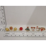 Dolls House Christmas Tree Decorations 12 Red Gold Miniature Baubles and Trinkets 1:12th Scale