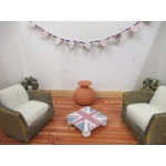 Dolls House Bunting UK 9 Wood Union Jack British Flags Miniature Decoration 1:12 Scale