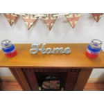 Dolls House Candle Red White and Blue in a Glass Jar UK Miniature Accessory 1:12th Scale