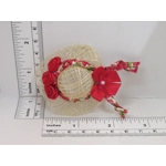 Miniature Hat Red Floral Trim and Mini Satin Roses Dolls House Clothes Accessories 1:12 Scale