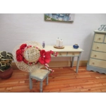 Miniature Hat Red Floral Trim and Mini Satin Roses Dolls House Clothes Accessories 1:12 Scale