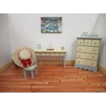 Dolls House Hat Red Floral Ribbon and Satin Bow Miniature Clothes Accessory 1:12 Scale