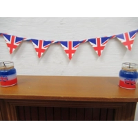 Dolls House Bunting 9 British Flags Miniature UK Decoration 1:12 Scale