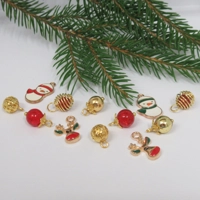 Dolls House Christmas Tree Decorations 12 Red Gold Miniature Baubles and Trinkets 1:12th Scale