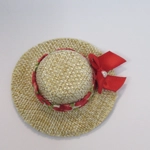 Dolls House Hat Red Floral Ribbon and Satin Bow Miniature Clothes Accessory 1:12 Scale