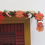 Dolls House Christmas Garland Xmas Embellishments and Red Flowers 1:12 Scale Miniature Decoration