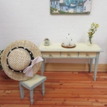 Dolls House Hat with Black & White Ribbon and Satin Bow Miniature Clothes 1:12 Scale