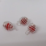 Dolls House Christmas Tree Decorations 12 Red & Silver Miniature Baubles and Bells 1:12 Scale