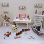 Dolls House Nursery Picture Teddy Bears Miniature Wall Decor 1:12 Scale