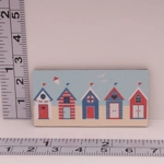 Dolls House Picture Beach Huts Miniature 1:12 Scale Wall Art Decor