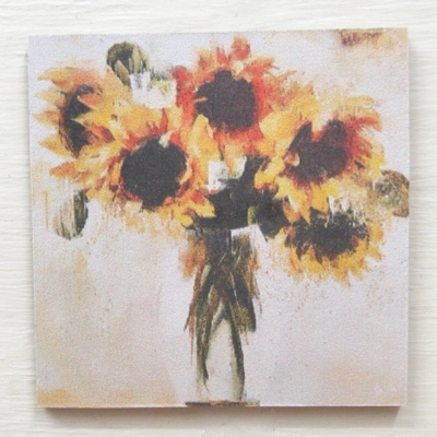 Dolls House Sunflowers Picture 1:12 Scale Miniature Wall Art Decor