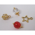 Dolls House Christmas Tree Decorations 12 Red Gold Baubles Miniature Ornaments 1:12th Scale