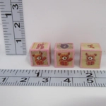 Dolls House 3 Toy Letter Blocks Teddy Bear Nursery Miniature Pink 1:12 Scale