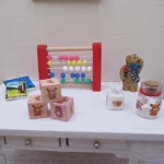 Dolls House 3 Toy Letter Blocks Teddy Bear Nursery Miniature Pink 1:12 Scale