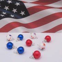 Miniature 4th July Ornaments 9 Baubles 1:12th Scale Dolls House Decorations