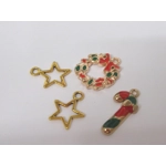 Dolls House Christmas Tree Decorations 12 Red Gold Baubles and Trinkets Miniature 1:12th Scale