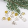 Dolls House Christmas Tree Decorations 12 Yellow Silver Baubles 1:12th Scale Miniature Ornaments