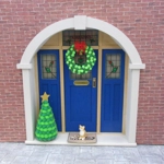 Dolls House Christmas Wreath Miniature Pom Poms Tiny Berries and Red Organza Bow 1:12 Scale