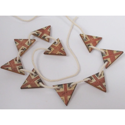 Dolls House Bunting Union Jack 9 Wood British Flags Miniature UK Decoration 1:12 Scale