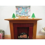 Dolls House Xmas Word with 2 Miniature Christmas Trees 1:12th Scale Decoration