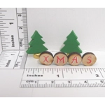 Dolls House Xmas Word with 2 Miniature Christmas Trees 1:12th Scale Decoration