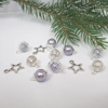 Dolls House Christmas Tree Decorations 12 Lilac Silver Miniature Baubles and Stars 1:12th Scale