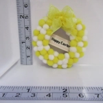 Dolls House Wreath Happy Easter Yellow and White Pom Pom Miniature Decoration 1:12th Scale