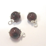 Dolls House Christmas Tree Decorations 12 Wine Red & Silver Miniature Glass Baubles 1:12th Scale