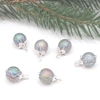 Dolls House Christmas Tree Decorations 6 Rainbow Silver Miniature Glass Baubles 1:12th Scale