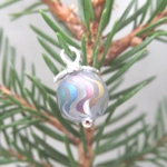 Dolls House Christmas Tree Decorations 6 Rainbow Silver Miniature Glass Baubles 1:12th Scale