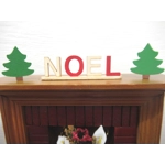 Dolls House Christmas Noel Word and Miniature Xmas Trees 1:12 Scale Ornament Decoration