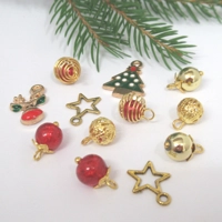 Dolls House Christmas Tree Decorations 12 Red Gold Miniature Baubles and Trinkets  1:12th Scale