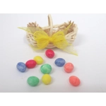 Dolls House Easter Basket with 10 Hand Painted Coloured Eggs Miniature Decoration 1:12th Scale