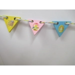 Dolls House Easter Bunting 9 Miniature Wood Flags 1:12 Scale