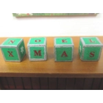 Dolls House Christmas Decoration Xmas Noel Letter Blocks Green and Silver 1:12 Scale