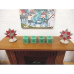 Dolls House Christmas Decoration Xmas Noel Letter Blocks Green and Silver 1:12 Scale