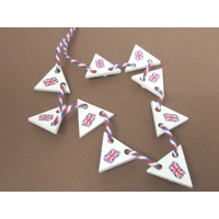 Dolls House Bunting Union Jack 9 Wood British Flags Miniature Decoration 1:12 Scale