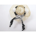 Dolls House Hat Black White Trim and Satin Roses Miniature Clothes 1:12 Scale