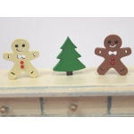 Dolls House Christmas Tree and Gingerbread Men 1:12th Scale Miniature Xmas Ornament