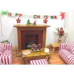 Dolls House Happy Christmas Bunting Miniature Decoration 1:12 Scale