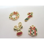 Dolls House Christmas Tree Decorations 12 Red Gold Miniature Baubles and Trinkets 1:12th Scale
