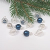 Dolls House Christmas Tree Decorations 12 Blue and Silver Miniature Baubles 1:12th Scale