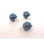 Dolls House Christmas Tree Decorations 12 Blue and Silver Miniature Baubles 1:12th Scale