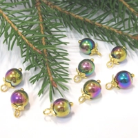 Dolls House Christmas Tree Decorations 8 Multi Colour Baubles Miniature Ornaments 1:12th Scale